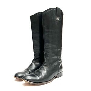 FRYE | Vintage Y2K women’s black leather knee high riding boots